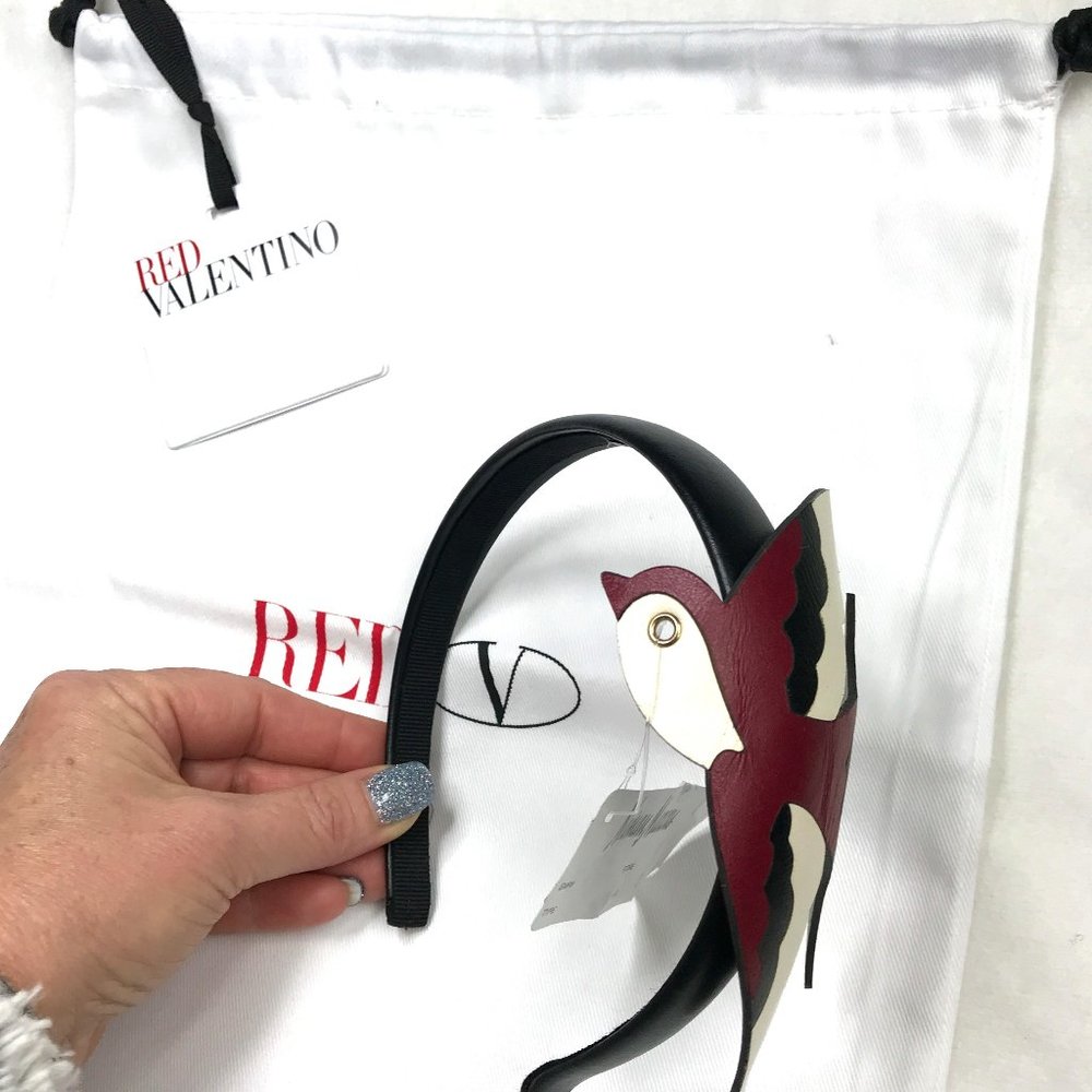 Auc Red Valentino leather lrg flying bird headband - Picture 6 of 11